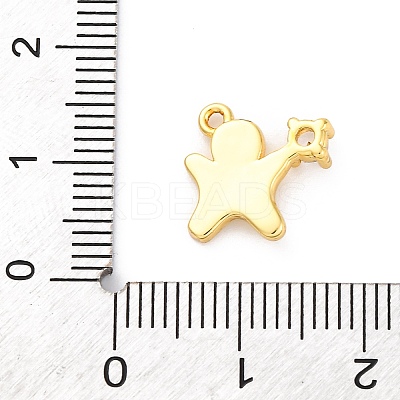 Rack Plating Brass with Cubic Zirconia Pendants KK-Q010-13G-1