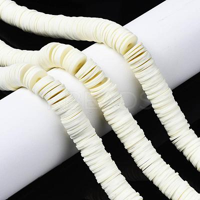 Flat Round Handmade Polymer Clay Beads CLAY-R067-12mm-21-1