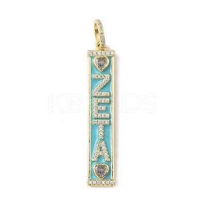 Brass Micro Pave Cubic Zirconia Pendants KK-L239-037G-1