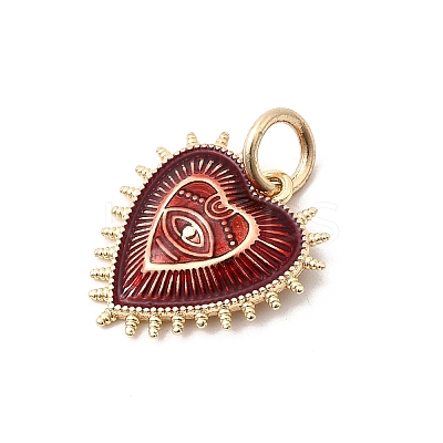 Brass Enamel Pendants KK-H253-04G-1