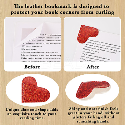 Glitter PU Lerther Bookmark AJEW-TAC0040-03A-1
