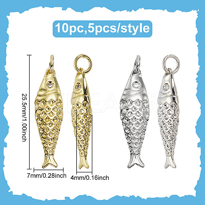 10Pcs 2 Colors Rack Plating Brass Pendants KK-ME0003-38-1