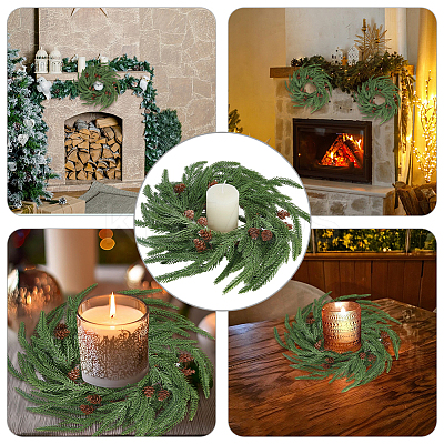 Flexible Glue PE Christmas Wreath AJEW-WH20060-20-1