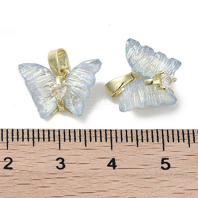 Real 18K Gold Plated Rack Plating Brass Micro Pave Cubic Zirconia Pendants KK-R161-06G-07-1