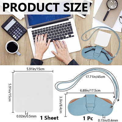 1Pc PU Leather Eyeglasses Strap with Bag AJEW-CN0002-62C-1