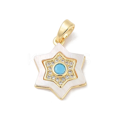 Brass Micro Pave Cubic Zirconia Pendants KK-Q030-04C-G-1