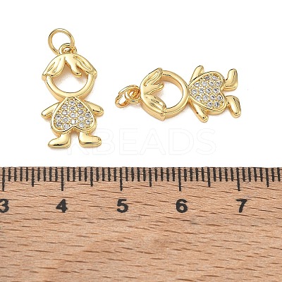 Brass Micro Pave Clear Cubic Zirconia Pendants CU-CBA9AFC-01G-07-1