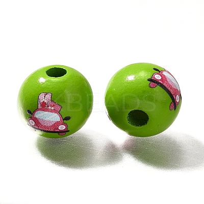 Valentine's Day Element Printed Wood Beads WOOD-R002-01-20-1