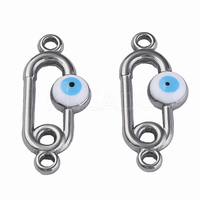 304 Stainless Steel Enamel Connector Charms STAS-N087-63-02P-1