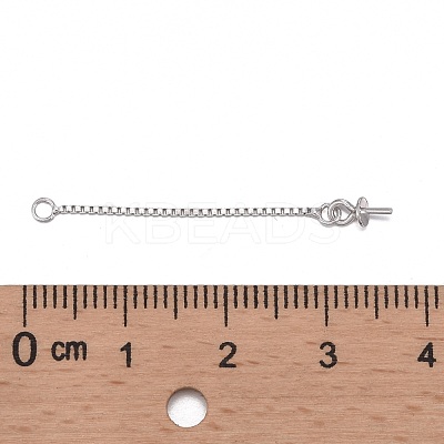 Anti-Tarnish Trendy Rhodium Plated 925 Sterling Silver Ear Threads STER-M088-26C-1