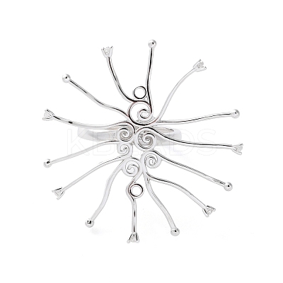 Rhodium Plated 925 Sterling Silver Adjustable Ring Components for Women STER-M092-08P-1