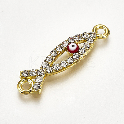 Alloy Rhinestone Links Connectors X-ALRI-T006-09G-1