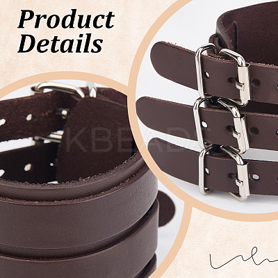 1Pc Trendy Unisex Punk Rock Style Leather Wide Wristband Bracelets BJEW-CL0001-03-1
