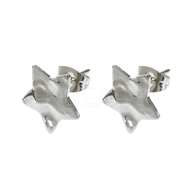 Non-Tarnish 304 Stainless Steel Stud Earring Findings X-STAS-L024-003P-09-1
