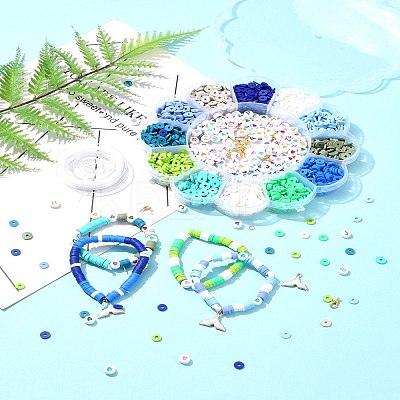 Handmade Polymer Clay Heishi Bead DIY Jewelry Kits DIY-FS0006-66B-1