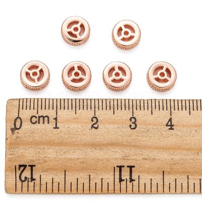 Brass Cubic Zirconia Beads ZIRC-F001-111RG-1