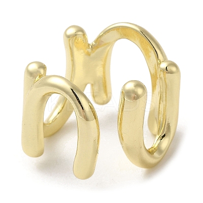Brass Open Cuff Rings RJEW-Q778-10G-1
