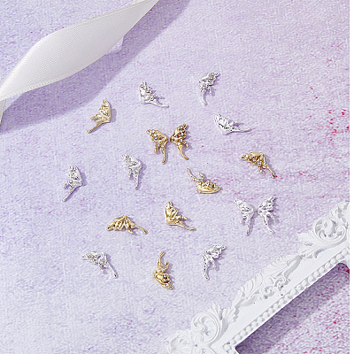 80Pcs 8 Style Alloy Glass Rhinestone Cabochons MRMJ-HY0002-28-1