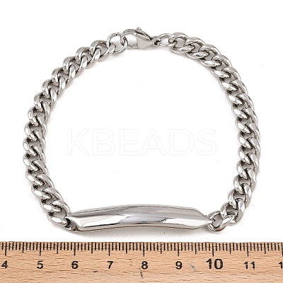 304 Stainless Steel Cuban Link Chain Bracelets for Men Women BJEW-G766-05P-01-1