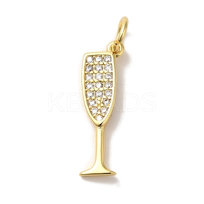 Brass Micro Pave Cubic Pendants KK-U027-07G-02-1