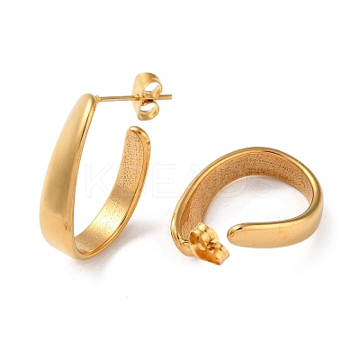 Ion Plating(IP) 304 Stainless Steel Teardrop Stud Earrings EJEW-H127-09G-1