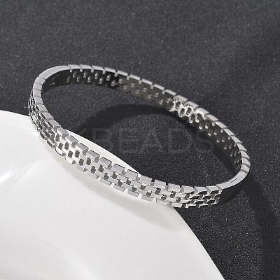 304 Stainless Steel Watch Band Bangles for Women BJEW-Z092-03P-1