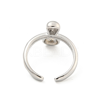 Brass Letter Open Cuff Rings for Women RJEW-G313-01I-P-1