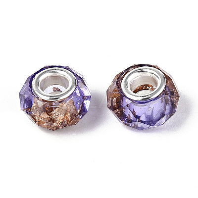 Transparent Resin Rondelle European Beads RESI-N044-01H-1
