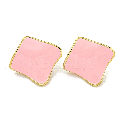 PVD Vacuum Plating 304 Stainless Steel & Enamel Stud Earrings for Women EJEW-G401-02G-02-1