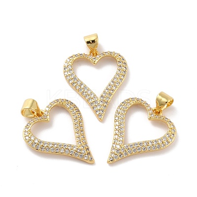 Rack Plating Brass Micro Pave Cubic Zirconia Pendants KK-A160-04G-1