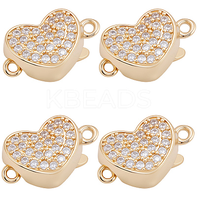 6Pcs Brass Micro Pave Clear Cubic Zirconia Box Clasps KK-BBC0019-67-1