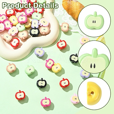 20Pcs Opaque Acrylic Beads OACR-YW0003-58-1