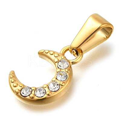 Ion Plating(IP) 304 Stainless Steel Charms with Rhinestone STAS-Z113-11G-1
