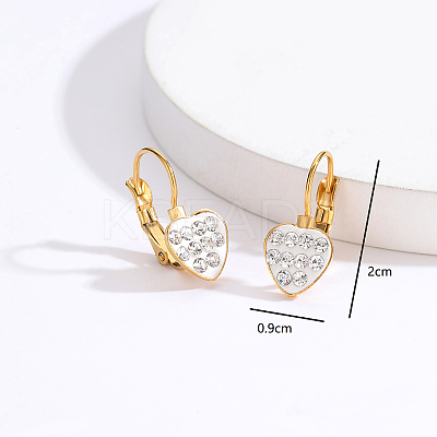 Elegant Heart 201 Stainless Steel Hoop Earrings GM6830-1