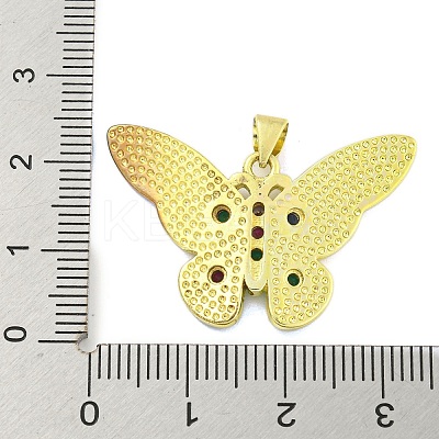 Real 18K Gold Plated Brass Micro Pave Cubic Zirconia Pendants KK-R159-08B-G-1