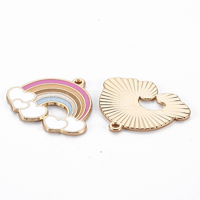 Rack Plating Alloy Enamel Pendants ENAM-S126-040-NR-1