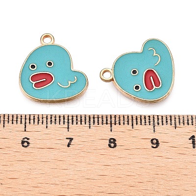 Rack Plating Alloy Enamel Pendants ENAM-T020-15-RS-1