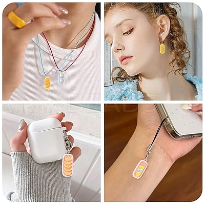 15Pcs Oval Imitation Food Opaque Resin Pendants RESI-YW0005-07-1