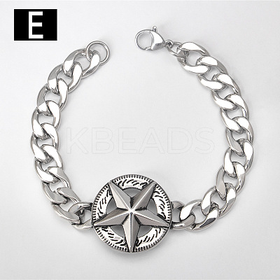 Punk & Viking 304 Stainless Steel Link Bracelets FS-WG44D5C-08-1