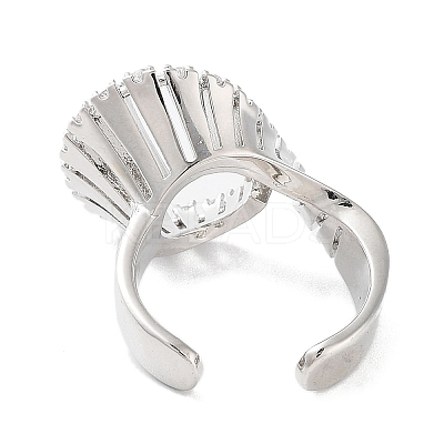 Rack Plating Brass Micro Pave Cubic Zirconia Cuff Rings RJEW-D025-12P-1