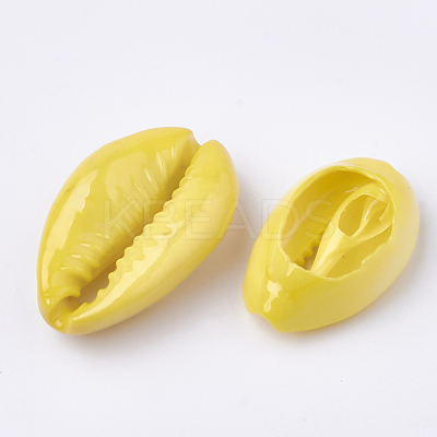 Spray Paint Cowrie Shell Beads X-SHEL-S274-26G-1