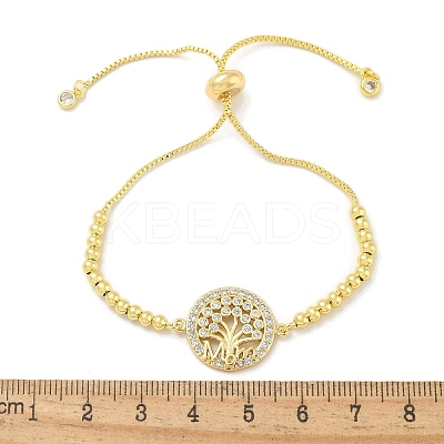 Mother's Day Brass Micro Pave Cubic Zirconia Silder Bracelets for Women LS-BJEW-S158-01G-B-1