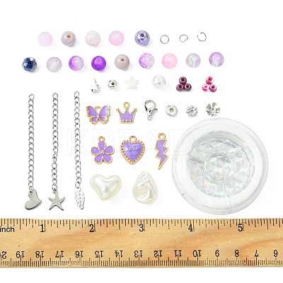 DIY Glass & CCB & ABS Plastic Imitation Pearl Beads Bracelets Mkaing Kits DIY-FS0007-17-1