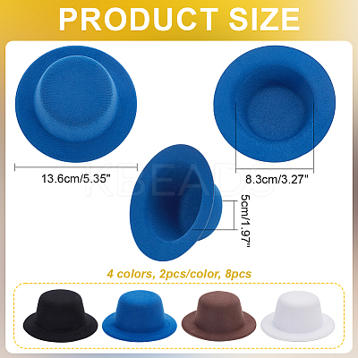 8Pcs 4 Colors Terry Fabric Mini Hat Fascinator Base AJEW-NB0005-99-1