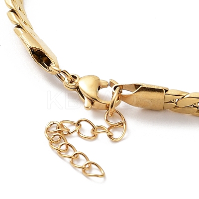 Ion Plating(IP) 304 Stainless Steel Curb Chain Bracelet BJEW-K226-01B-G-1