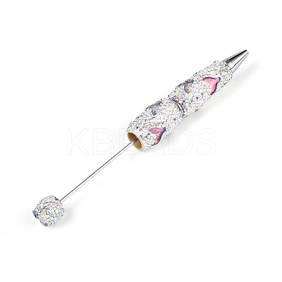 Fishtail Resin & Polymer Clay Pave Rhinestone Ball-Point Pen AJEW-T013-05A-1