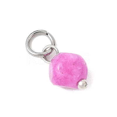 Natural Colorful Tourmaline Dice Charms PALLOY-JF04580-02-1