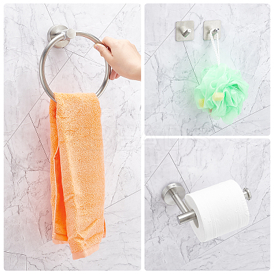 304 Stainless Steel Bathroom Accessories Kit HJEW-UN0001-06-1