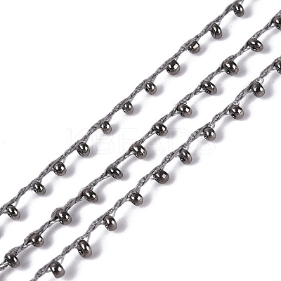 Plated Seed Beads Cords OCOR-R039-K02-1