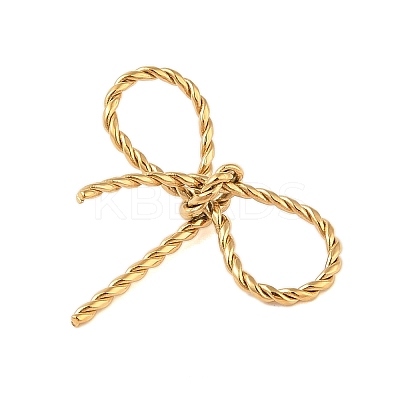 Ion Plating(IP) 304 Stainless Steel Twisted Bowknot Links Connector Charms STAS-S125-01G-1